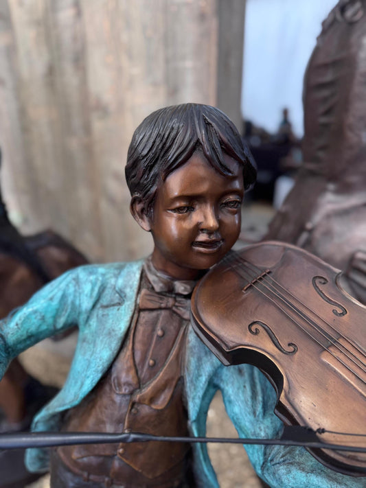 Young Violinist – Bronze Sculpture. 89x76x133cm