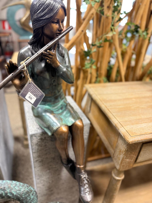 Flute Melody – Bronze Sculpture. 28x34x66cm