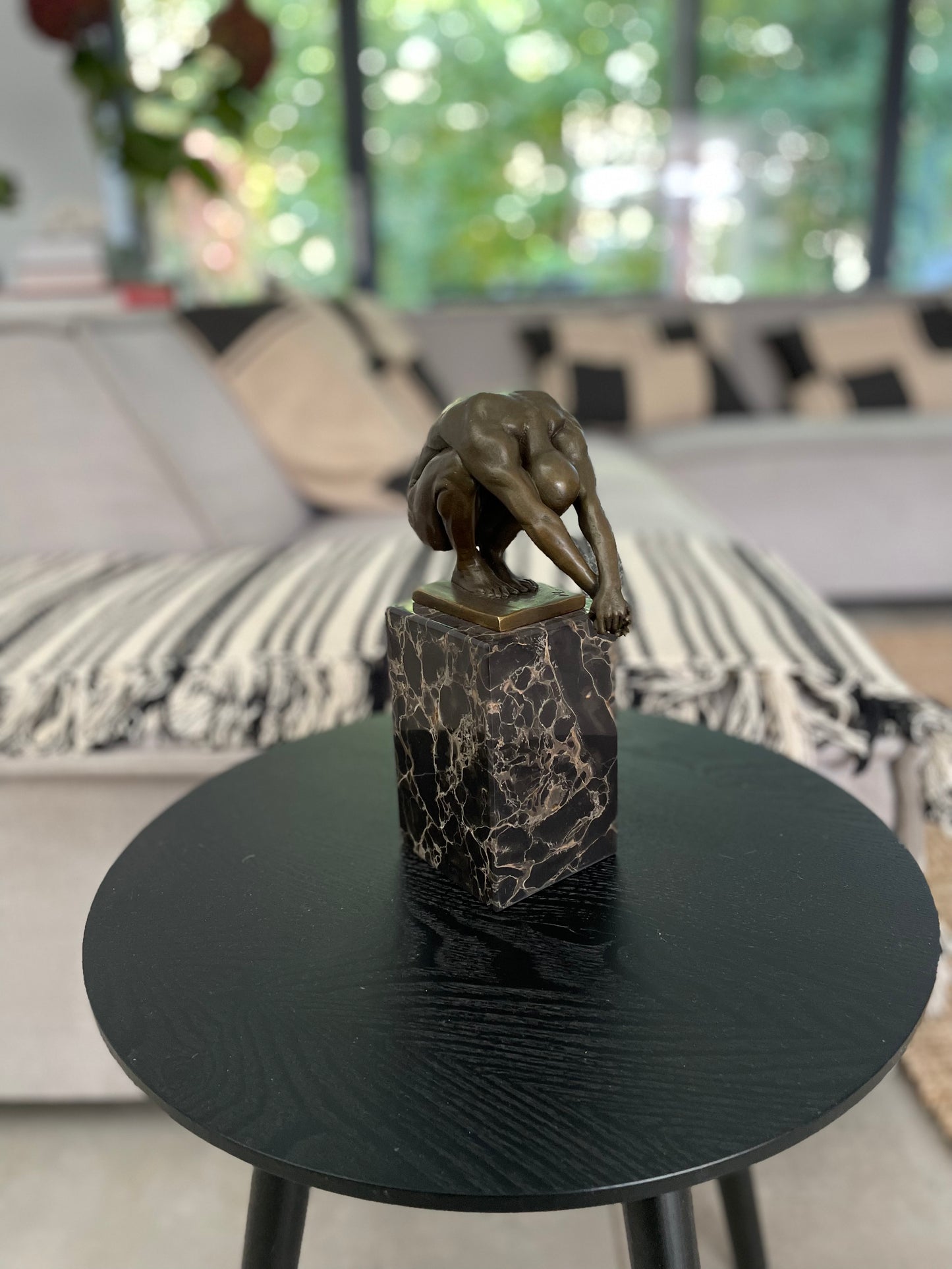 Crouching Nude Man – Bronze Sculpture. 13x8x24cm - 3Kg