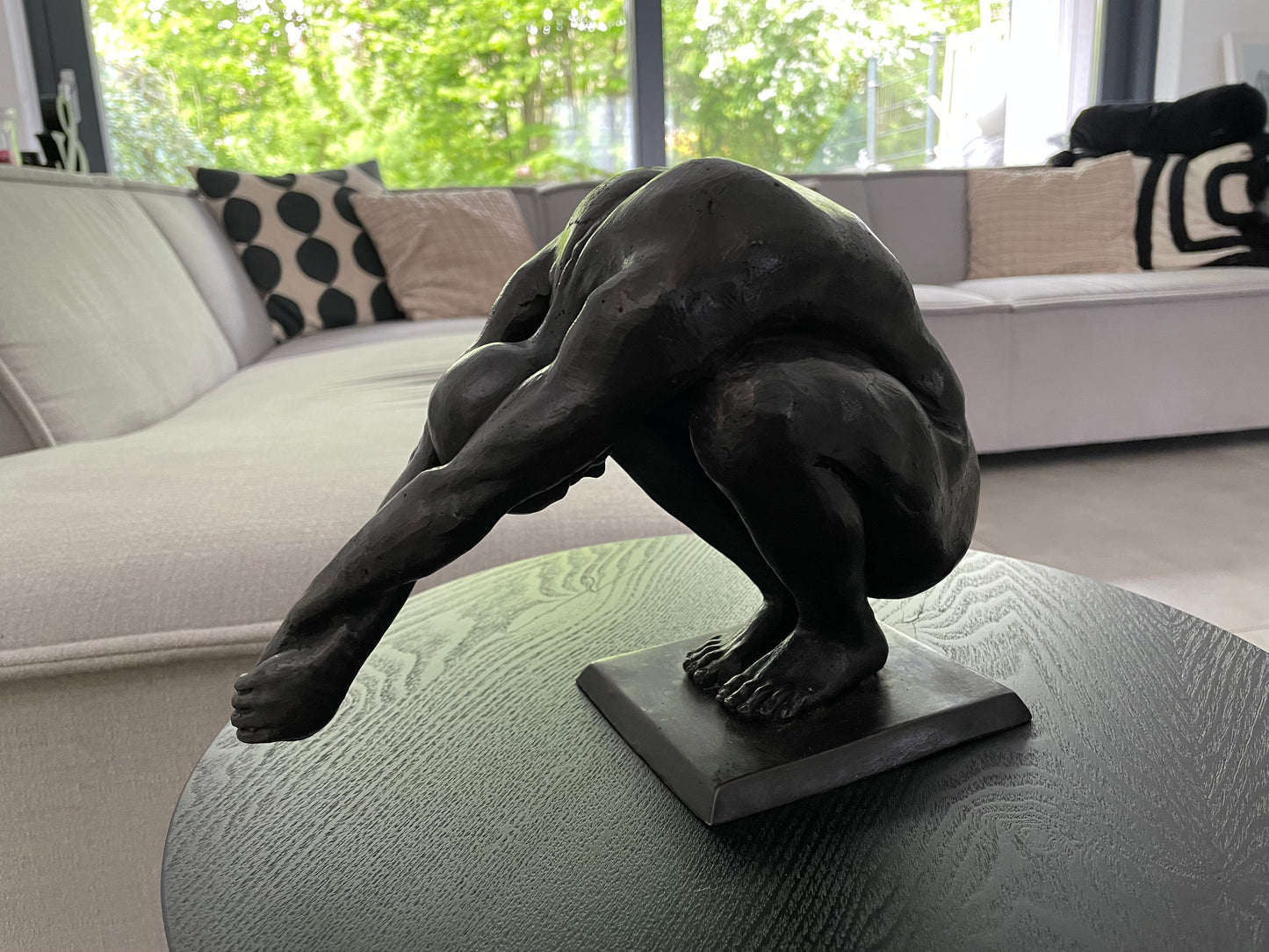 Crouching Man – Bronze Sculpture. 19x11x25cm - 2.7Kg
