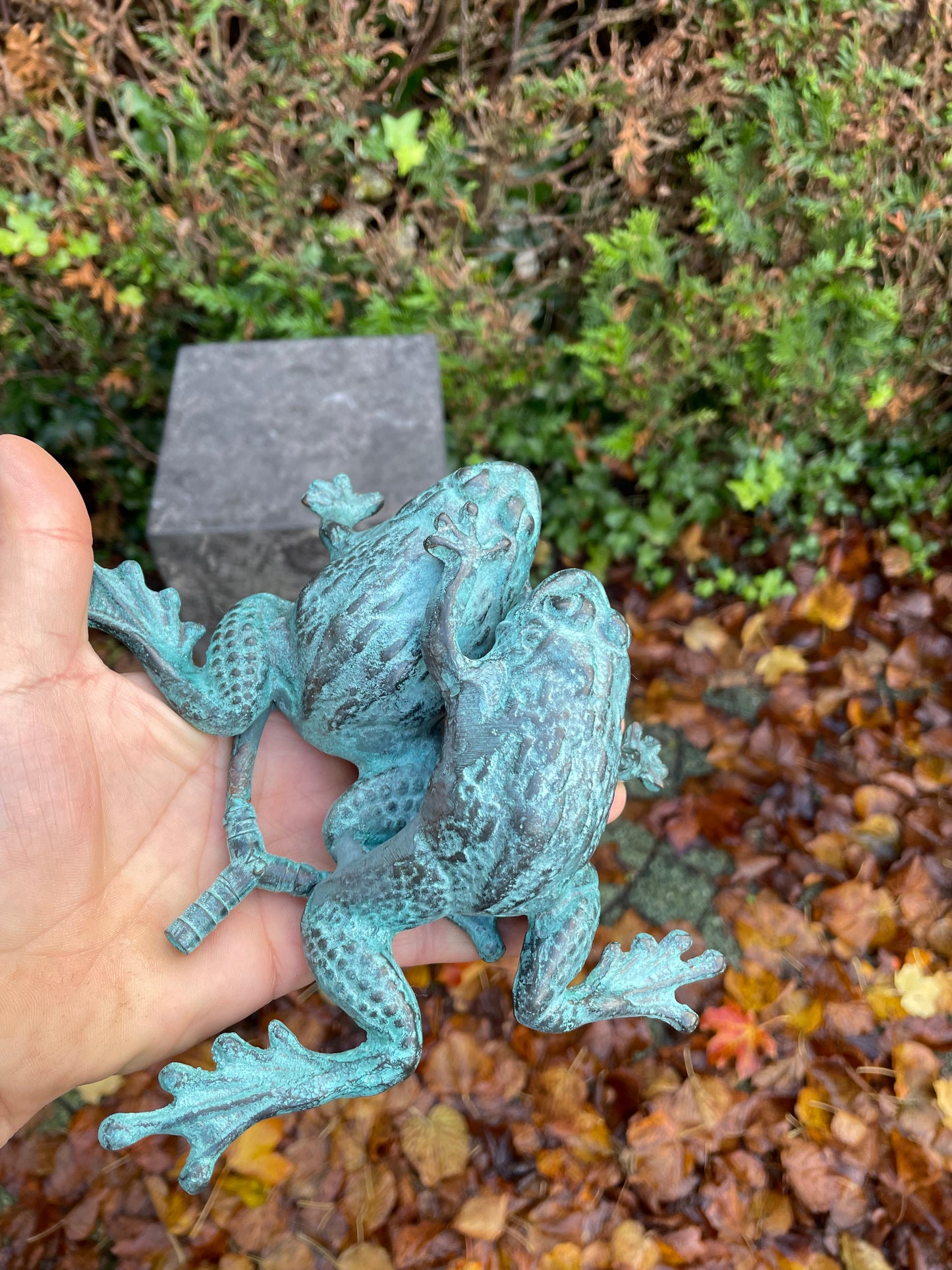 Duo Frogs – Bronze Sculpture. 13x11x17cm - 0.8Kg