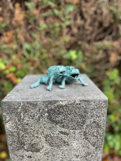 Duo Frogs – Bronze Sculpture. 13x11x17cm - 0.8Kg