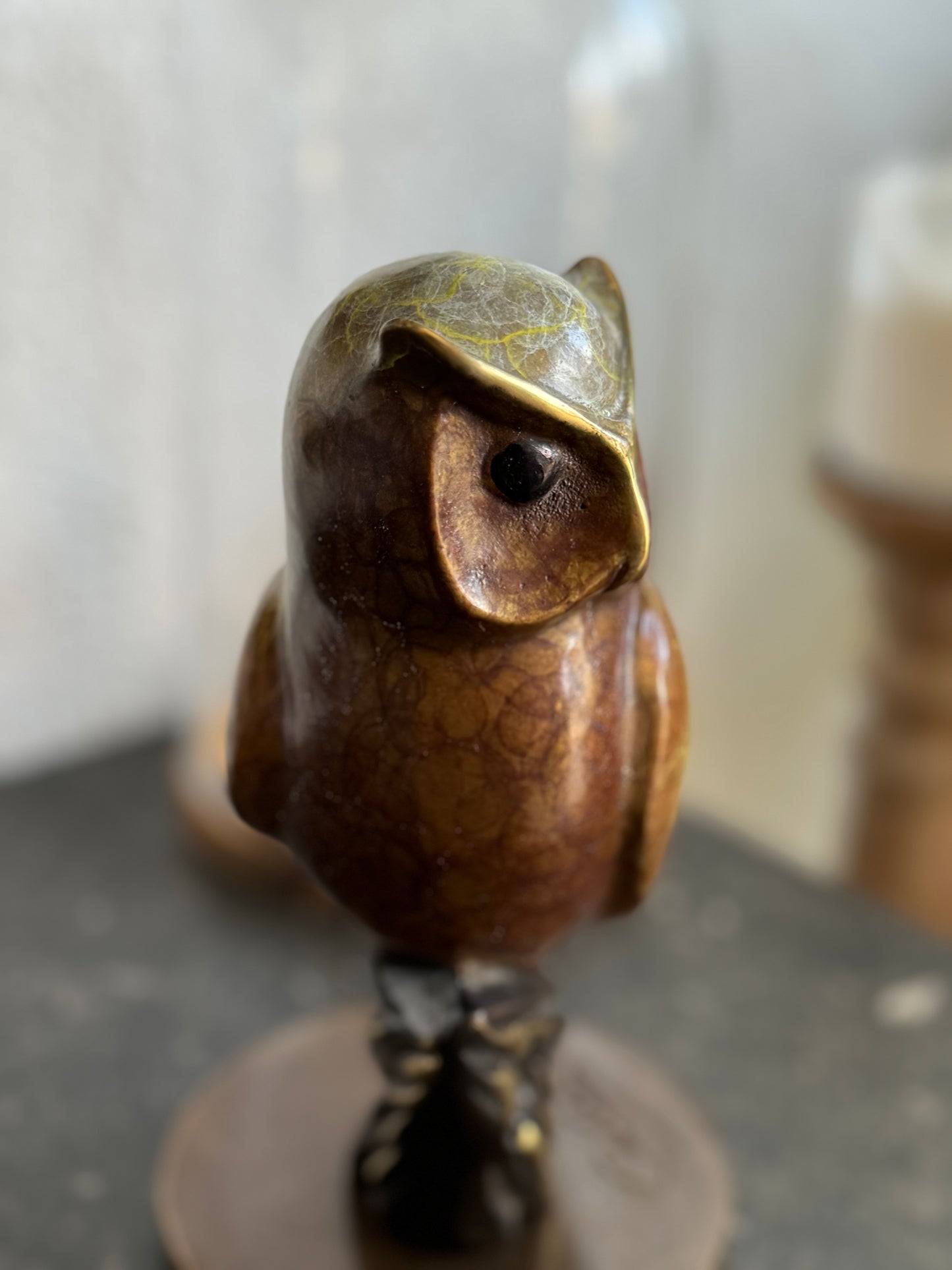 Wise Owl – Bronze Sculpture. 11x11x21cm - 2Kg