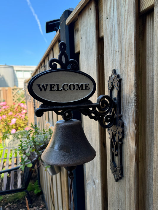Welcome Wall Bell – Iron Sculpture. 14x39cm - 5.5Kg