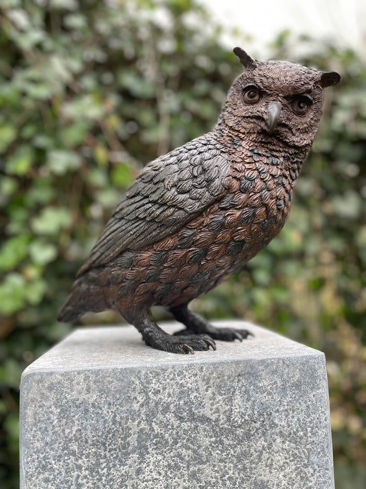 Eagle Owl – Bronze Sculpture. 28x15x30cm - 3.9Kg