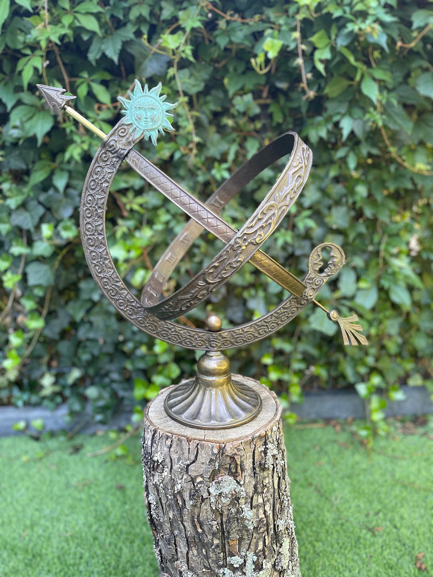 Celestial Sundial – Bronze Sculpture. 30x30x48cm