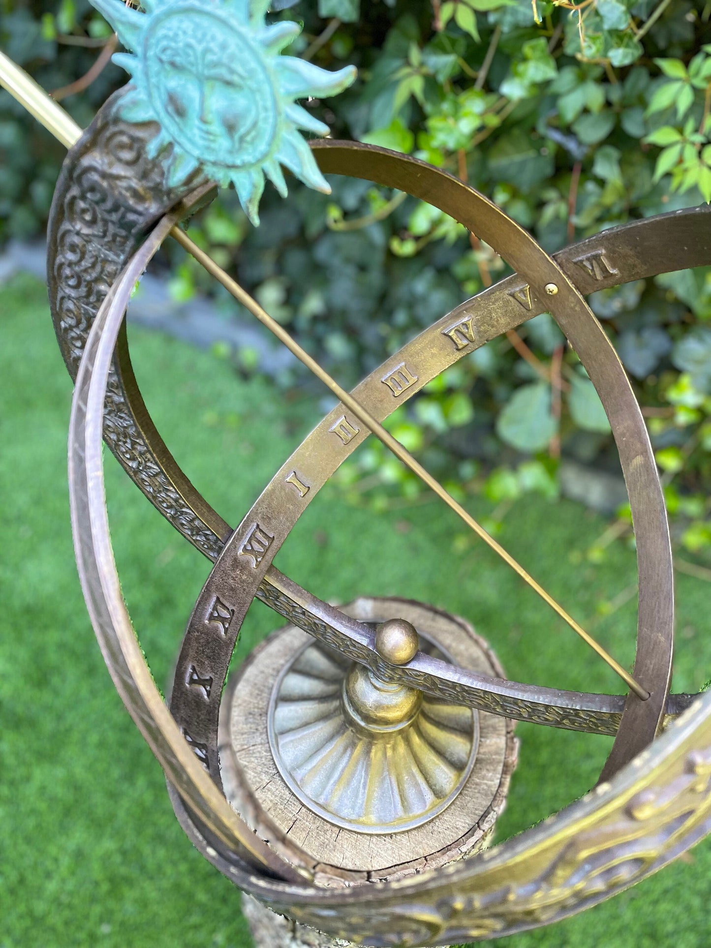 Celestial Sundial – Bronze Sculpture. 30x30x48cm