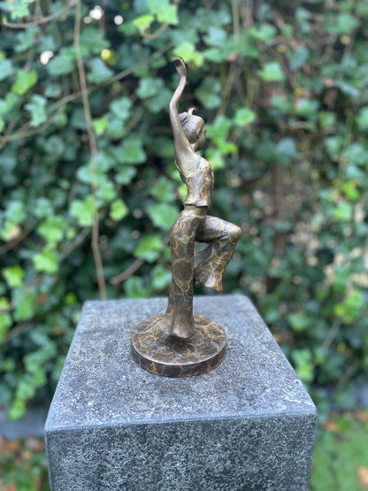 Joyful Dancer – Bronze Sculpture. 11x11x32cm