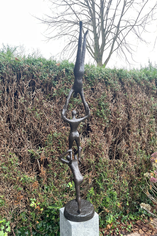 Human Tower – Bronze Sculpture. 27x27x155cm - 17Kg