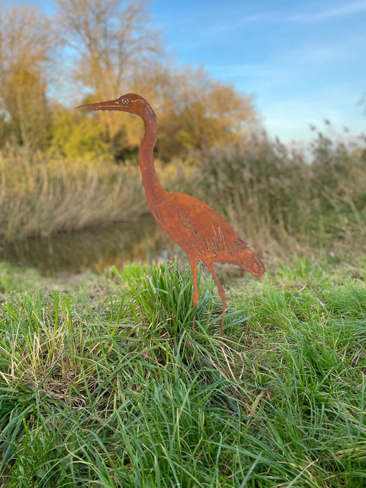 Standing Heron – Iron Sculpture. 55x1x84cm