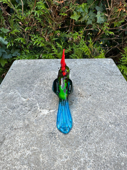 Tropical Parrot – Glass Sculpture. 7x3x10cm - 0.1Kg