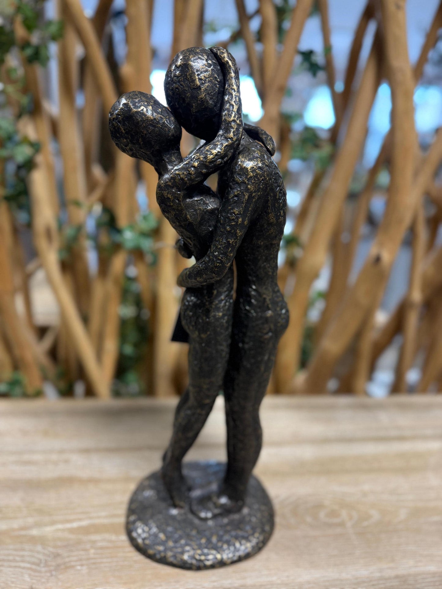 Embrace of Souls – Bronze Sculpture. 20x19x48cm