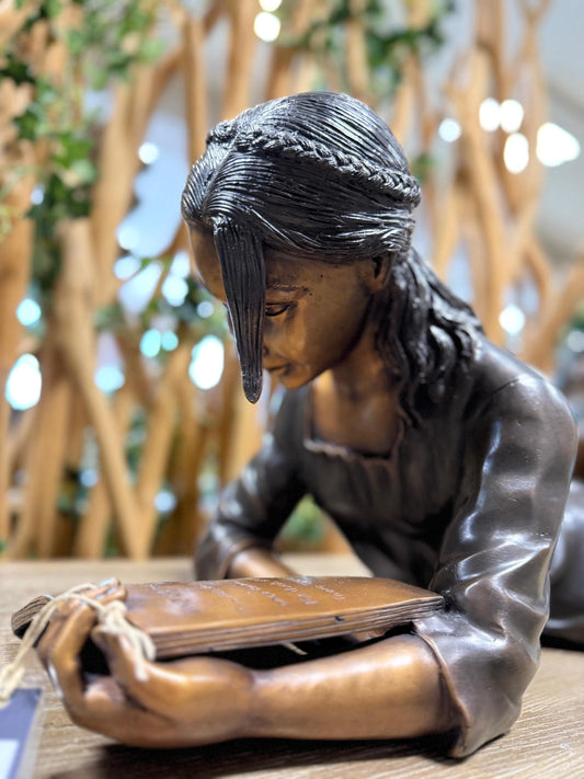 Lost in a Story – Bronze Sculpture. 72x30x30cm