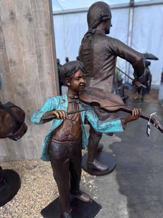 Young Violinist – Bronze Sculpture. 89x76x133cm